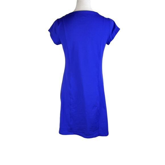 Toad & Co. V-Neck Flowy Soft Purple Knee Length T-Shirt Dress With Pockets - Picture 3 of 11